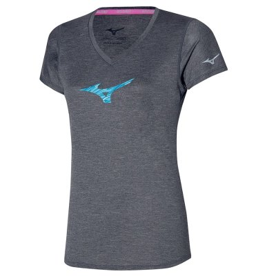 Camisa Mizuno Impulse Core RB Tee Mujer - Grises Oscuro - Chile M057RCPFQM